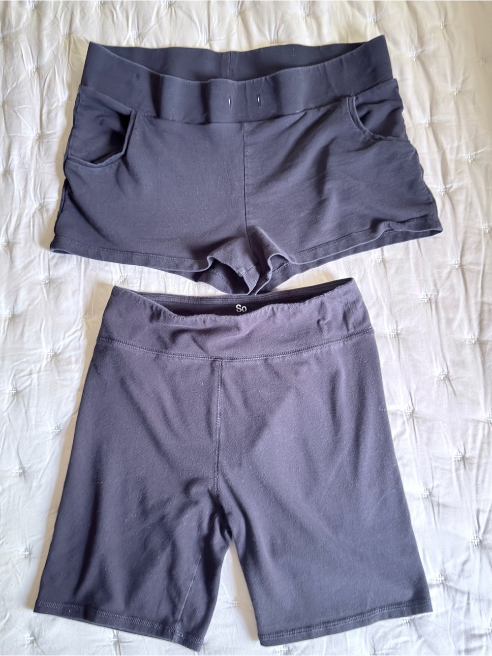 So High-Waist Black Active Shorts and Black Pull On Lounge Shorts